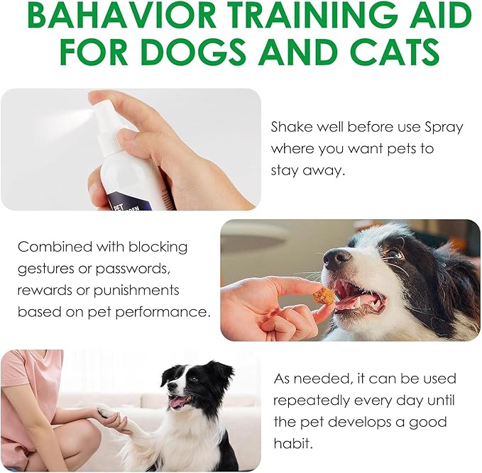 Bitter Apple Spray for Dogs to Stop Chewing, 175ML No Chew Spray for Dogs, Natural Dog Deterrent Spray for Pet Behavior Training, Indoor & Outdoor Safe, Alcohol Free/Non-Toxic/No Sting & No Smell