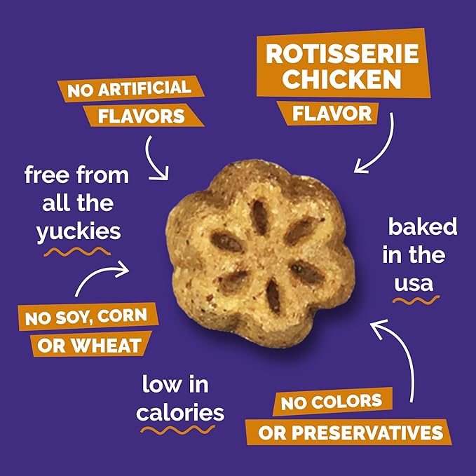 Fruitables Skinny Mini Dog Treats, Healthy Pumpkin Treat for Dogs, Low Calorie & Delicious, Puppy Training, Free of Wheat, Corn and Soy, Made in the USA, Rotisserie Chicken Flavor, 5oz