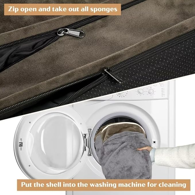 Comfort Expression Orthopedic Dog Bed for Large Dogs 36x27 Inch, Waterproof Supportive Memory Foam Large Pet Bed with Removable Bolsters, Dog Couch with Washable Cover & Non-Slip Bottom, Olive Green