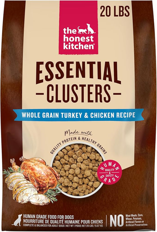 The Honest Kitchen Essential Clusters Dog Whole Grain Turkey & Chicken 20 lb Bag