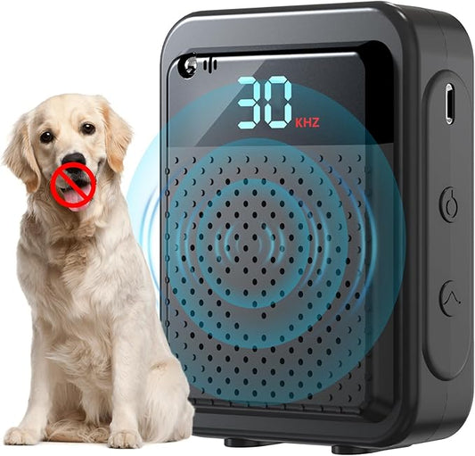 Anti Barking Device for Dogs – 3 Adjustable Frequency (10-30kHz), 30 Ft Range, Rechargeable, Auto Bark Detection, Safe & Effective for Small to Large Dogs,Black