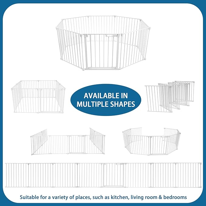 BalanceFrom Easy Walk-Thru Safety Gate for Doorways and Stairways with Auto-Close/Hold-Open Features, 36-Inch Tall, 205-Inch Wide, White