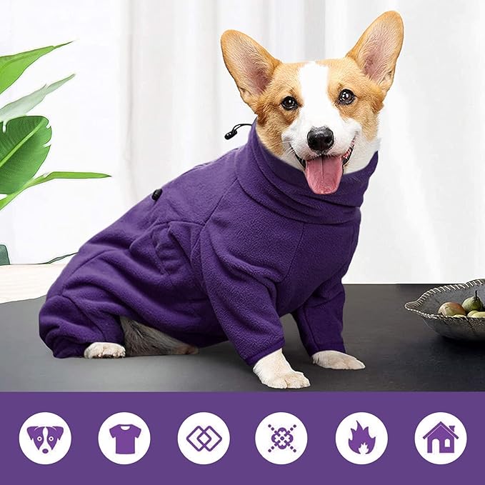 ROZKITCH Purple Dog Coat Pajamas, Pet Windproof Warm Cold Weather Jacket Vest Cozy Jumpsuit Apparel Outfit Clothes for Small Medium Large Dog Walking Sleep Purple 3XL