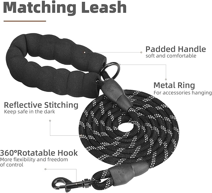 PUPTECK No Pull Dog Harness for Large, Adjustable Reflective Dog Harness with Handle Easy Control, Comfortable Soft Padded Pet Vest Harness for Large Dogs, Plaid Black XL