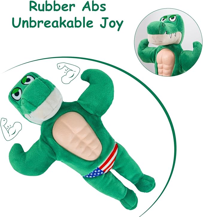 Hollypet Squeaky Plush Stuffed Durable Dog Toys, Cute Puppy Chew Toys for Small, Medium and Large Breed，Crocodile