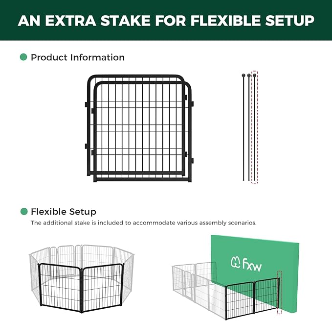 FXW Homeplus Unleashed Indoor Dog Playpen - Stress-Free and Safe Play, Heavy Duty 24 Inch 2 Panels Dog Pen for Puppy and Small Dogs, Black│Patented