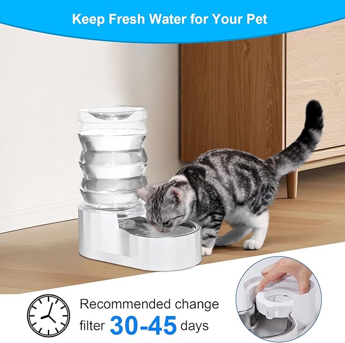 4 Pack Replacement Filters for 3L/3.6L/4.6L/6L/8L Gravity Dog/Pet Water Dispenser, Dog Water Filter Replacement, Triple Filtration Pet Fountain Filter, Water Feeder Filter for Cat and Dog