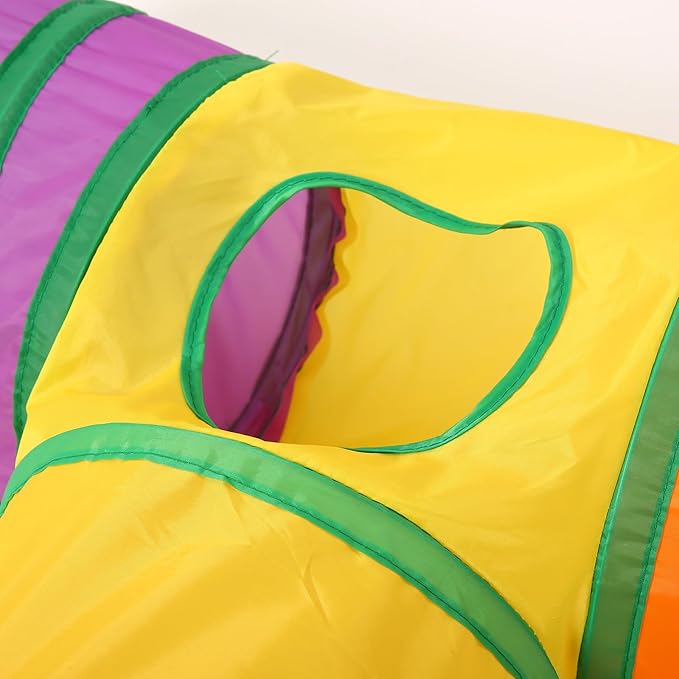 ‌Coolcandy Cat Tunnel & Interactive Cat Toy Indoor, S-T Shape Tunnel Toys for Indoor Cats, Collapsible Interactive Peekaboo Cave with Play Ball, for Multi-Way Play & Small Animals