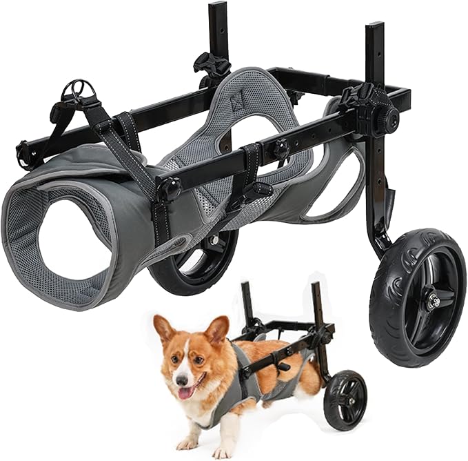 Dog Wheelchair for Back Legs, Light Weight Dog Wheelchair Cart with Disabled Hind Legs Walking, Adjustable