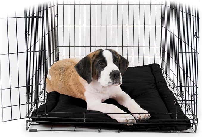 K9 Ballistics Tough Ripstop Dog Crate Pad - Durable, Machine Washable XXL Kennel & Travel Mat for XX Large Dogs, 53 x 36 Fits 54" Wire Crates, Obsidian Black