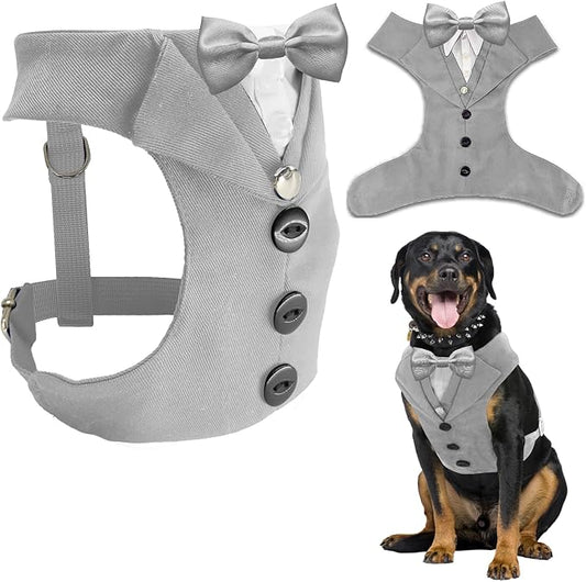 AVERYDAY Dog Tuxedo for Wedding Outfit, Dog Suit and Tie Costumes for Birthday, Halloween, Cosplay, Christmas Party, Pet Formal Wear with Bowtie, Tux for Medium Large Dogs, Bulldog, Labrador, Husky