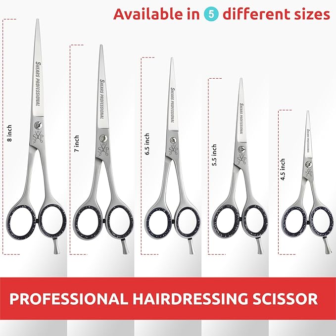 Professional Barber Scissor for Hair Cut Styles Hair Cutting Scissors, All Purpose 4.5 Inch Stainless Steel, Sharp Edge Blades, Dog Grooming Scissors,Hairdressing Texturizing Salon Razor Edge Scissor