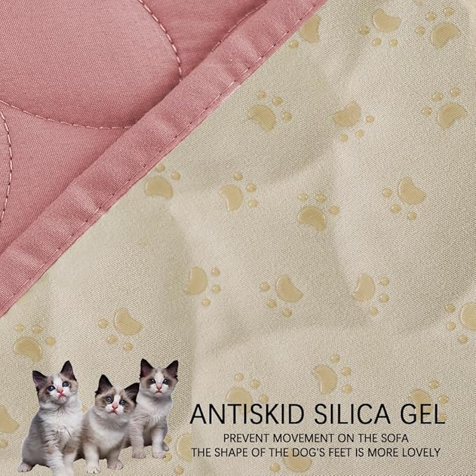 Ameritex Waterproof Pet Bed Cover Anti-Slip Dog Bed Blanket for Sofa and Furniture Waterproof New Pattern Design (Pink, 30x53 Inch (Pack of 1))