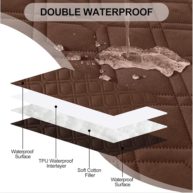 Smiry Waterproof Dog Blanket, 30x70 Inch Soft Pet Bed Cover Reversible, Washable Sofa Couch Furniture Protector for Small Medium Large Dog Puppy Cat, Brown/Chocolate