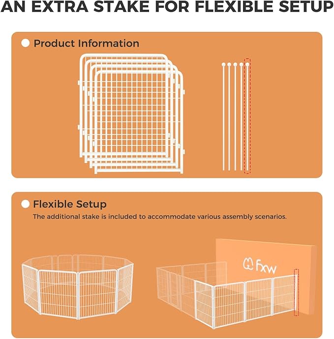 FXW Homeplus Unleashed Indoor Dog Playpen - Stress-Free and Safe Play, Heavy Duty 32 Inch 4 Panels Dog Pen for Small and Medium Dogs, White│Patented
