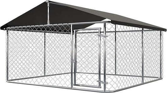 Outdoor Dog Playpen Heavy Duty Dog Kennel House Mesh Dog Big Cage Pet Kennel Steel Fence with Secure Lock
