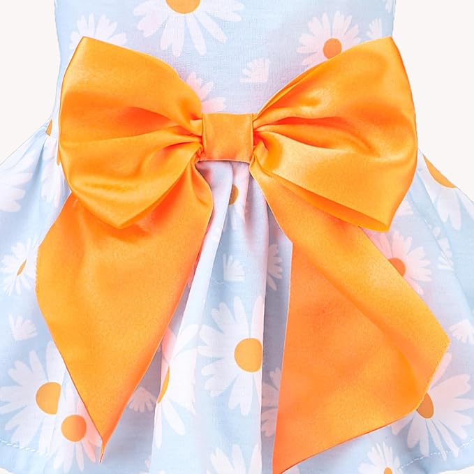 PUPTECK Floral Dog Dress for Spring Outfit Puppy Cute Small Dogs Clothes,Daisy,L