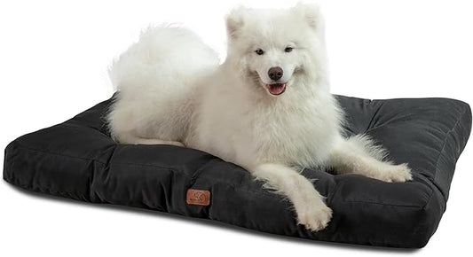 Bedsure Extra Large Dog Bed - Washable Giant Pet Bed Mattress with Oxford Fabric, Water Resistant Flat Pet Pillow Bed for XL Dog Crate, 44x35x4, Black