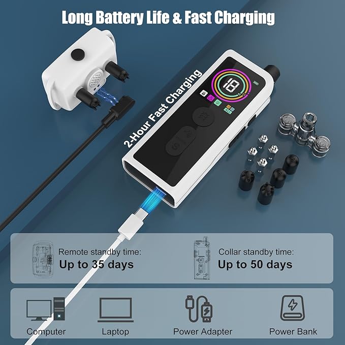 Dog Training Collar with Remote Control 4218 FT 3 Training Modes (Beep, Vibration, Safe Static) IPX7 Waterproof Rechargeable E-Collar for Small Medium Large Dogs 10-120lbs