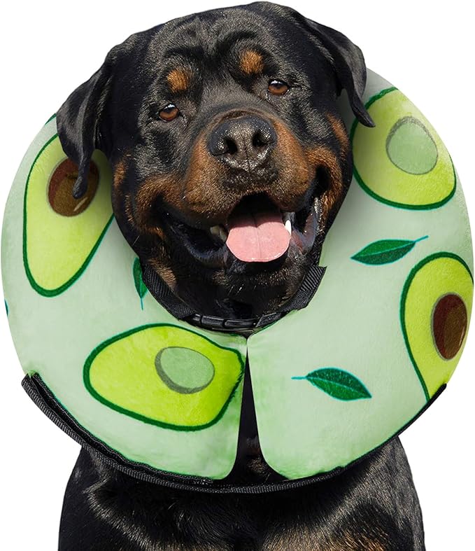 MIDOG Inflatable Dog Cone Alternative for After Surgery - Soft Protective Donut Collar Prevents Licking, Comfortable Recovery E-Collar Alternative for Small Medium Large Dogs (Avocado,XL)
