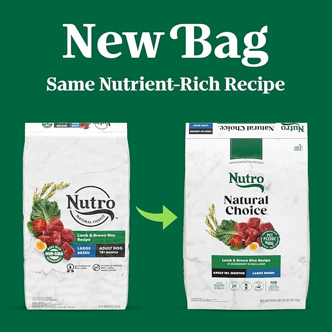 Nutro Natural Choice Adult Large Breed Dry Dog Food, Lamb and Brown Rice Recipe, 36 lbs.
