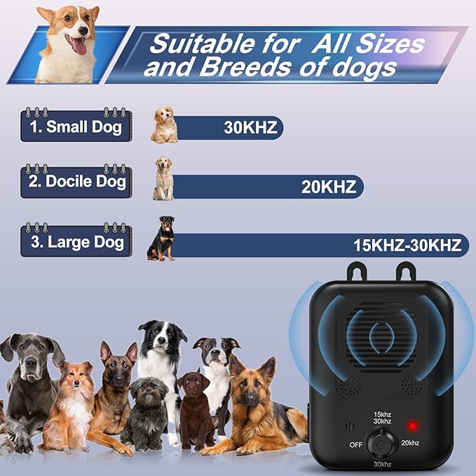 Anti Barking Devices, 2 Pack Auto Barking Control Devices with 3 Modes, Rechargeable Ultrasonic Dog Barking Deterrent Devices Bark Box, Effective Stop Barking Dog Devices for Indoor & Outdoor UseL8