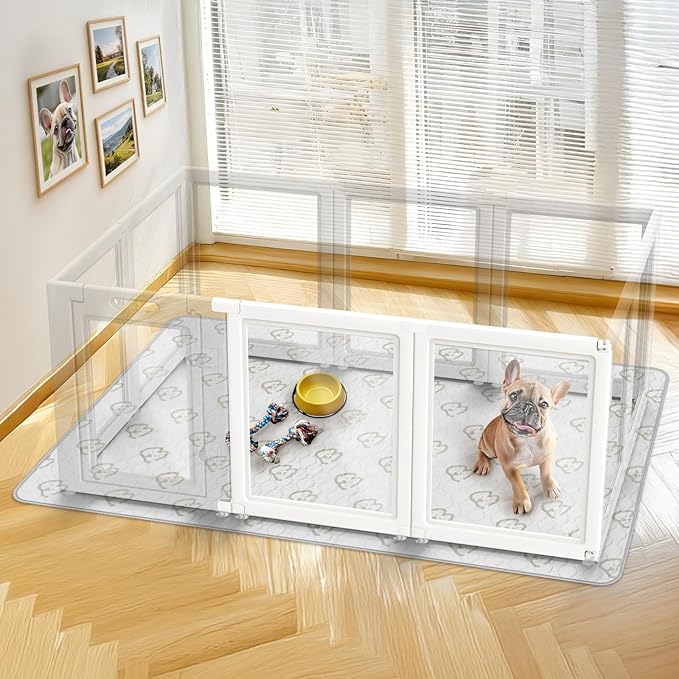FXW AuraSpace Acrylic Indoor Dog Playpen for Small and Medium Dogs, 30 inch, 2 Panels, White