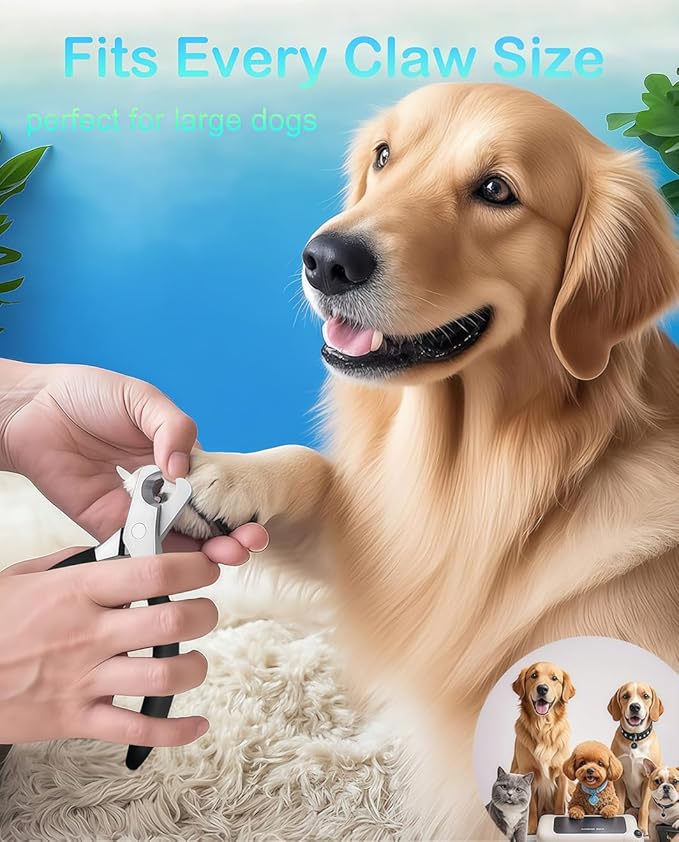 Large Dog Nail Clippers Wide Jaw Opening Heavy Duty Dog Nail Trimmer Cat Claw Clippers(Black)