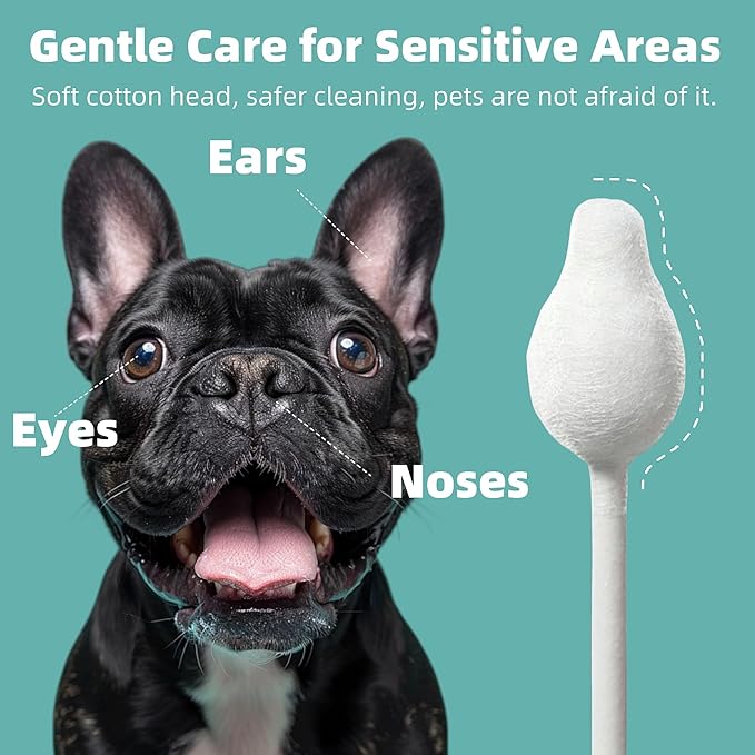 [2-Pack Dog Ear Cleaning Cotton Swabs, More Reliable, Safer to Care for Pet Ears, Prevent Accidental Injuries, Suitable for Medium and Large Dogs, Dog Ear Cleaning Kit, L Size, 110 PCS