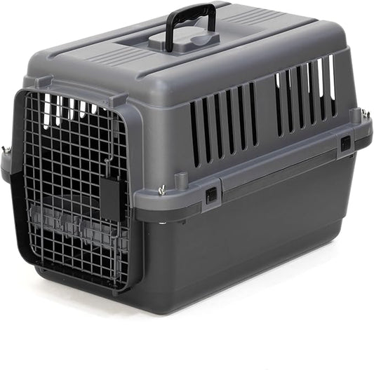 SportPet Designs Plastic Airline Approved Kennels Wire Door Travel Dog Crate, Small (No Wheels)