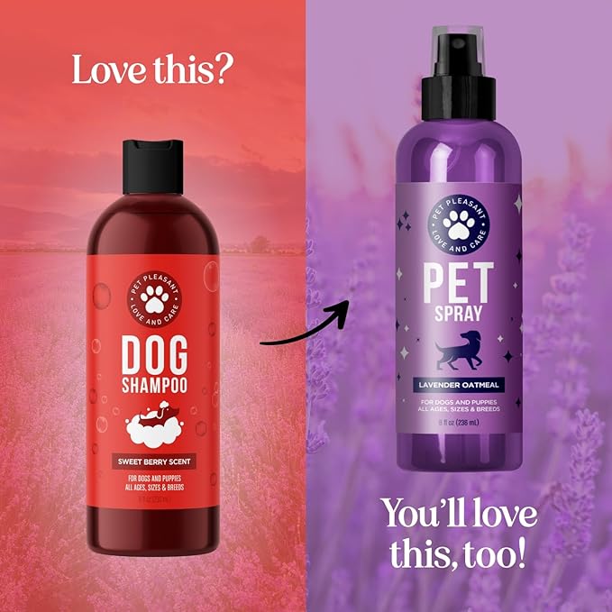Soothing Oatmeal Shampoo for Dogs - Cleansing and Moisturizing Aloe & Oatmeal Dog Shampoo for Smelly Dogs of All Ages & Breeds - Gentle Sulfate and Paraben Free Dog Wash Made in USA (Sweet Fruity)