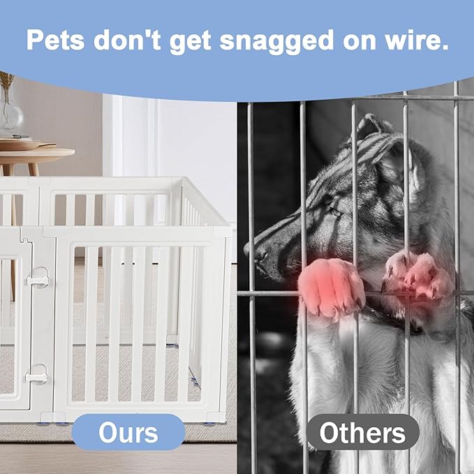 Dog Playpen,Clear Dog Pen, Acrylic Dog Pen，Easy to Install and Remove Dog Play Pen and Kennel Playpen, Suitable for Dogs, Cats,Dog Playpen Indoor (White, 23.6" Height, 10PCS)