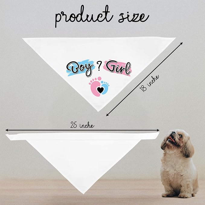 He Or She What Will It Be? Gender Reveal Announcement Dogs Bandana Dog Baby Announcement New Baby Shower Photo Prop Pet Scarf Accessories for Dog Lovers Gift - Blue/Pink