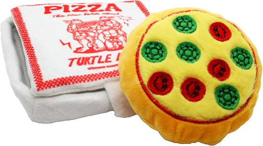 design LAB, Inc. Teenage Mutant Ninja Turtle Official Merchandise | TMNT Toys Nesting Plush Dog Toy | Pizza Box with Pizza Great for Interactive Play