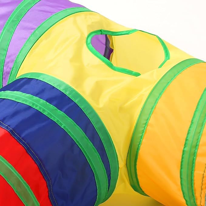 Pet Cat Tunnel, T-3 Way Tunnels for Indoor Cats, Collapsible Pet Tunnel for Kitten, Puppy, Rabbit, 25cm-Wide Tunnels, Durable & Breathable, with Peek Hole Toy Ball