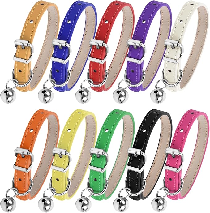 XXS Teacup Dog Collar - Pink, 3/8 inch Width (10 Colors)