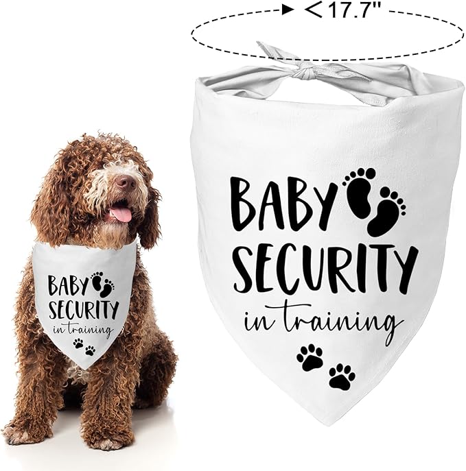 Baby Security in Training Dog Bandana Pet Scarf Pregnancy Announcement Dog Bandanas for Dogs Pet Accessories for Dogs Lovers Pregnancy Reveal Ideas (White)