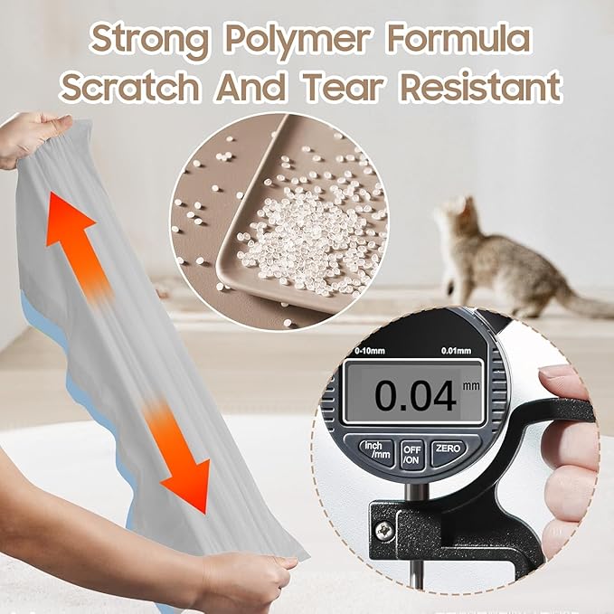 54 Pack Litter Box Liners Compatible with Safe Pets ScoopFree Crystal Pro Cat Litter Box, Large Cat Waste Poop Bags with Drawstring Heavy Duty Tear-free- 37" x 13"(Cardboard NOT Included)