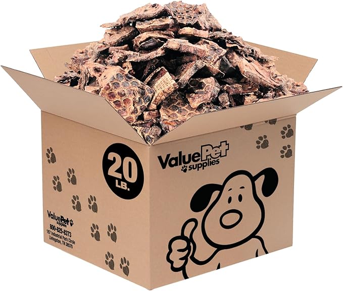 ValueBull Lamb Lung Wafers for Dogs, Premium 20 lb Bulk Pack - All Natural Treat, Soft & Chewy, Single Ingredient