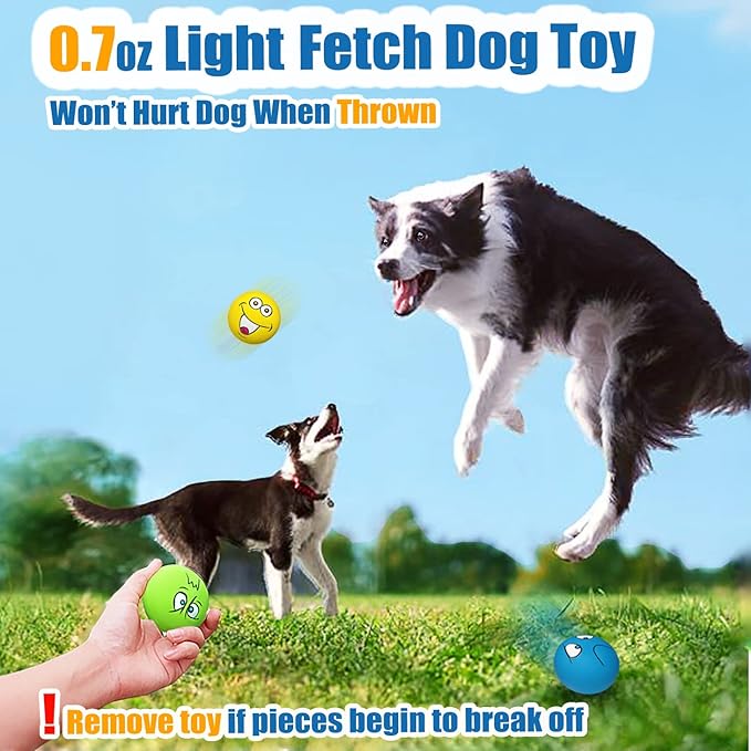 Latex Dog Squeaky Toys Rubber Soft Dog Toys Chewing Squeaky Toy Fetch Play Balls Toy for Puppy Small Pets 6pcs for Mini, Small Breeds, 2.28"*2.28"*1.30"