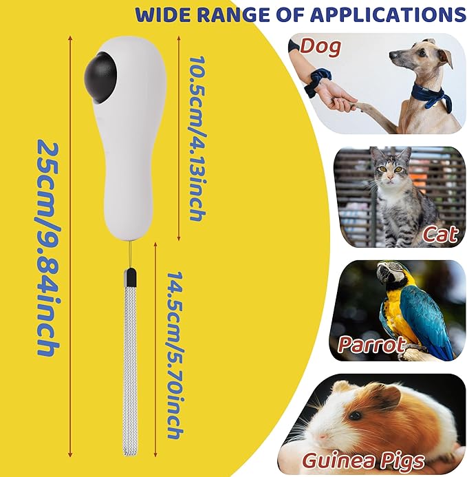 Dog Training Clickers with Wrist Strap, Training Clicker for Pet Like Dog Cat Horse Bird Dolphin Puppy, Big Buttons and Loud Sound (White)