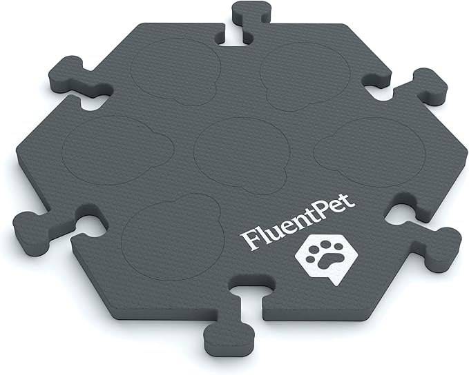 FluentPet HexTile - Dark Gray | Accessory Dog and Cat Button Learning Kits | Can Hold Up to 6 Buttons | Soft, Durable, and Non-Slip | Gift for Pet Lovers | Comes in 12 Colors