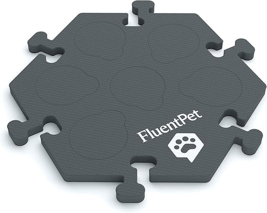 FluentPet HexTile - Dark Gray | Accessory Dog and Cat Button Learning Kits | Can Hold Up to 6 Buttons | Soft, Durable, and Non-Slip | Gift for Pet Lovers | Comes in 12 Colors