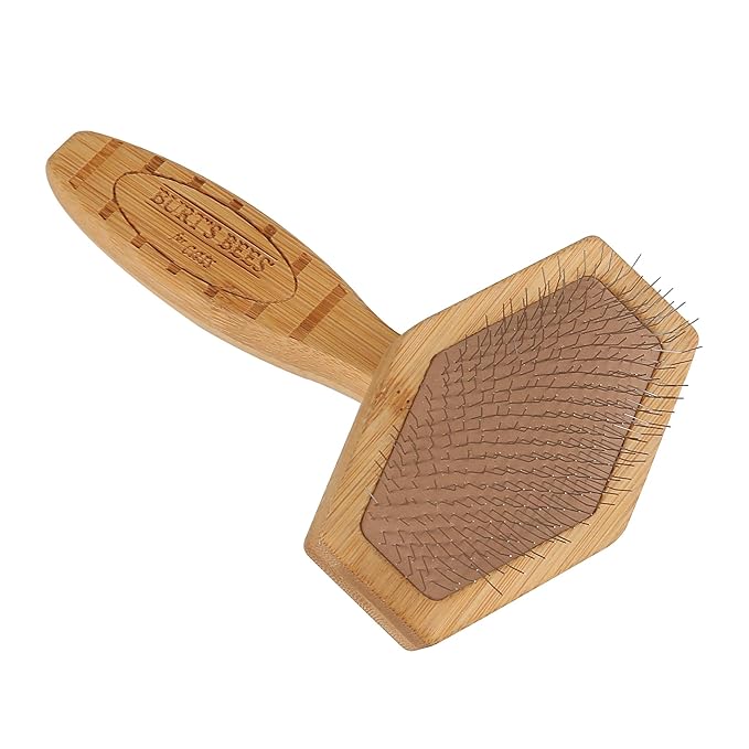 Burt's Bees for Pets Slicker Brush | Removes Loose Cat Fur, Prevents Matting | Ideal for Daily Grooming, Smooth Coat