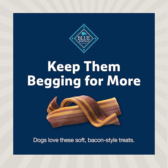 Blue Buffalo Sizzlers Bacon-Style Dog Treats with Real USA Pork, Original Flavor, 15-oz Bag