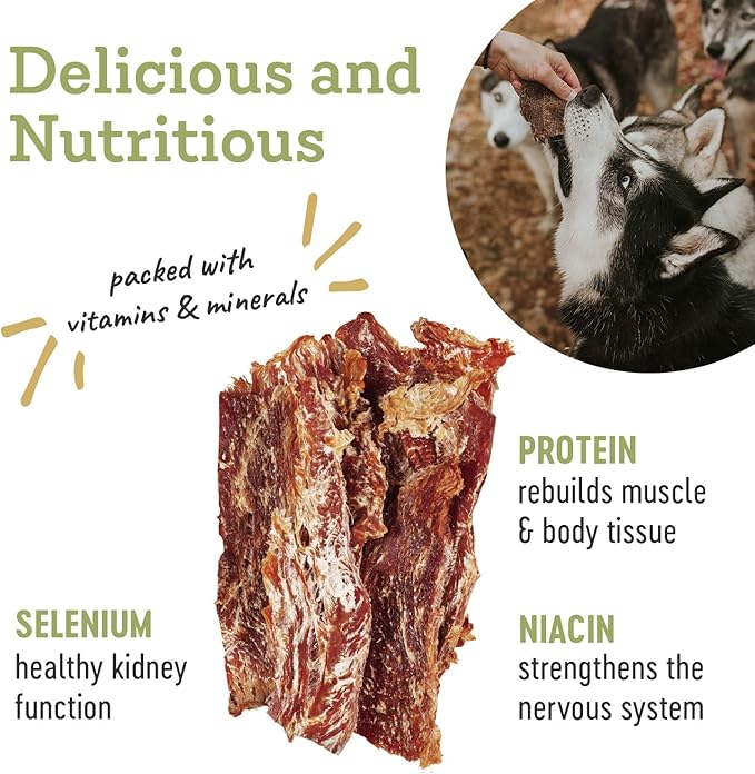 Farm Hounds - Turkey Jerky - Premium Natural Jerky for Dogs - 100% Humanely Raised Turkey - Break-to-Size - Great for Training & Treats - No Added Fillers - Made in USA - 1 Pack