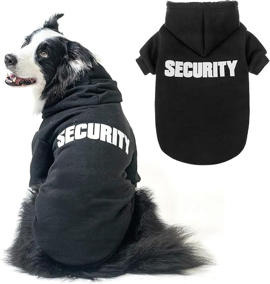 SCENEREAL Security Dog Hoodies Puppy Sweater for Large Medium Small Dogs Boys Girls, Soft Doggi Costume with Leash Hole, Pet Cold Weather Coats, Fleece Pet Clothes Hooded Sweatshirt