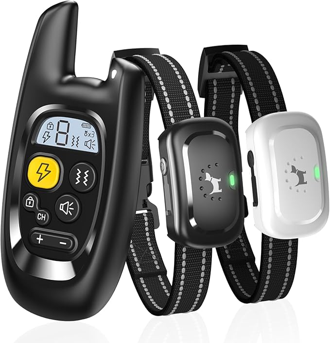 Dog Shock Collar for 2 Dogs - [2025 Newly Upgraded] Dog Training Collars with Remote,Rechargeable E-Collar Waterproof Collars with Unique Shock-Lock Keypad for Large Medium Small Dogs All Breeds