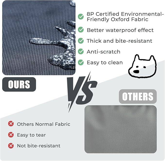 Orthopedic Outdoor Waterproof Dog Beds for Large Dogs, Washable Crate Bed with Egg Crate Foam Pet Bed Mat and Removable Oxford Fabric Cooling Cover Bed,41"x 29",Black