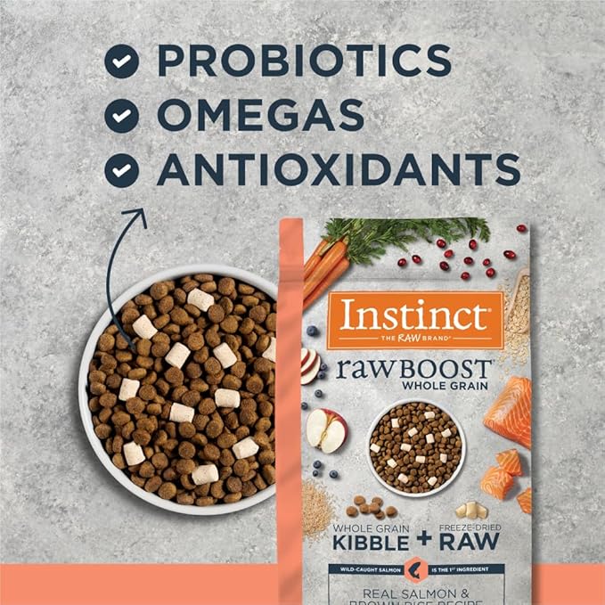 Instinct Raw Boost, Natural Dry Dog Food with Freeze Dried Pieces, High Protein, Whole Grain Recipe - Real Salmon & Brown Rice, 3.5 lb. Bag